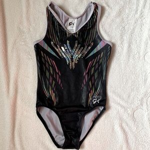 GK Simone Biles Leotard Silver Black